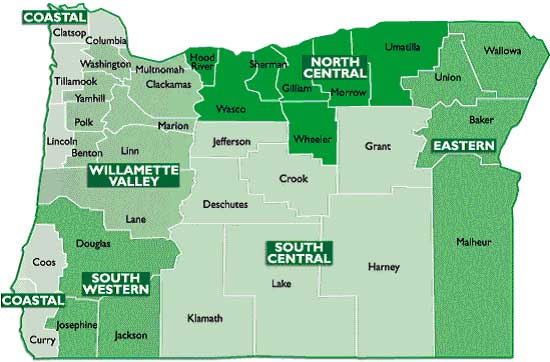 オレゴン州地図